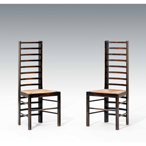 A Pair of Ladderback Chairs
for Miss Cranston's Willow Tea House in Glasgow